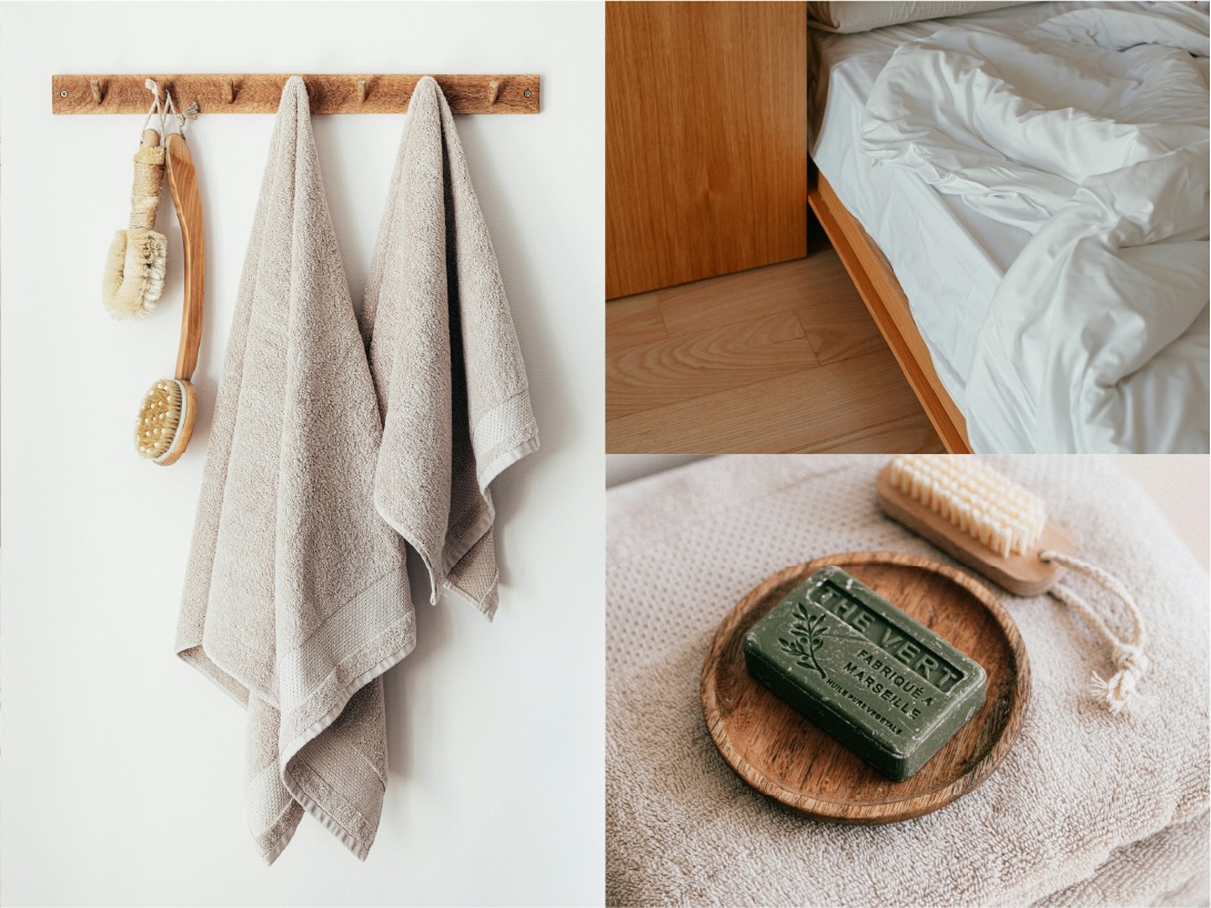 Luxury bathroom and bedroom linens