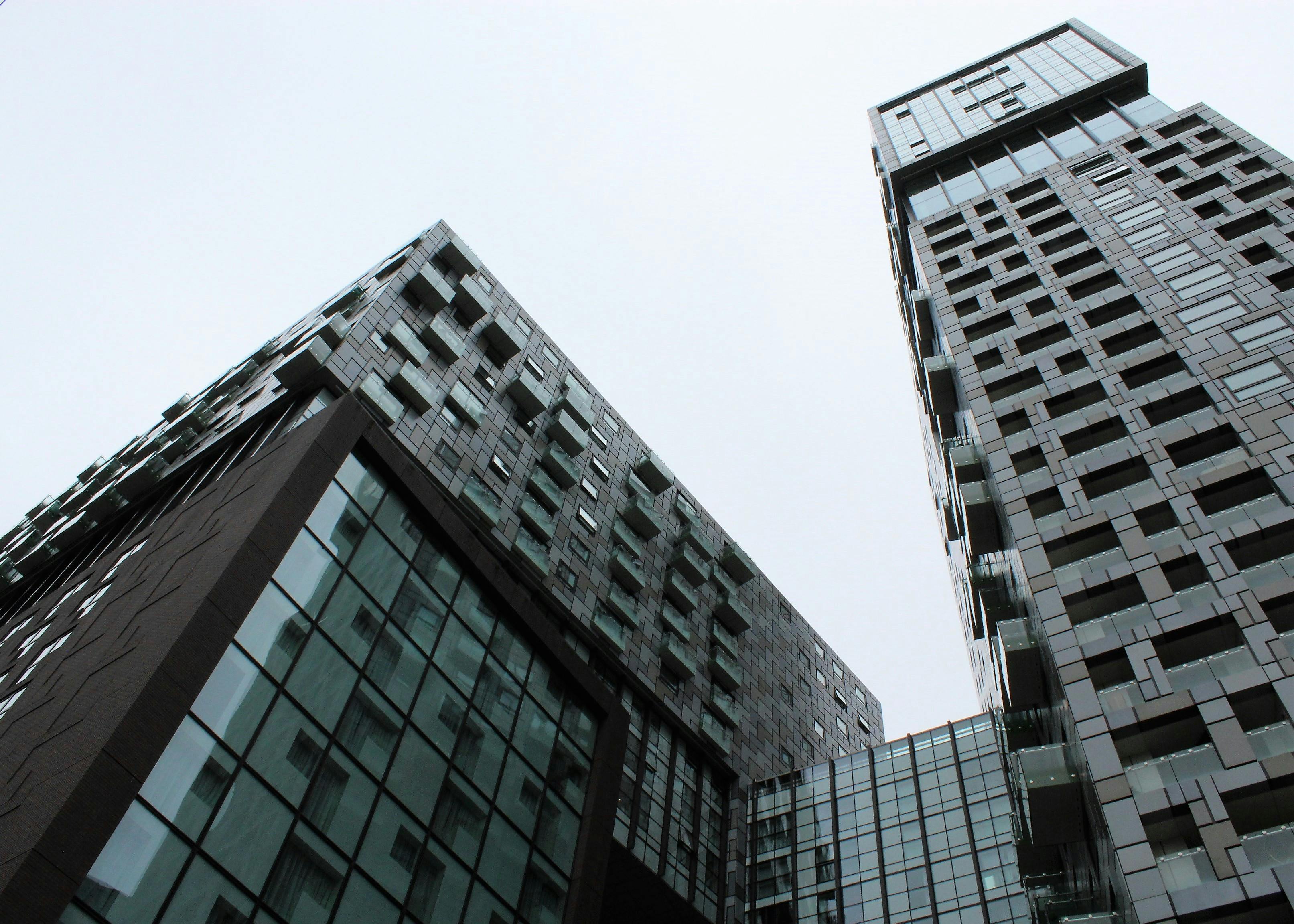 Modern apartment buildings